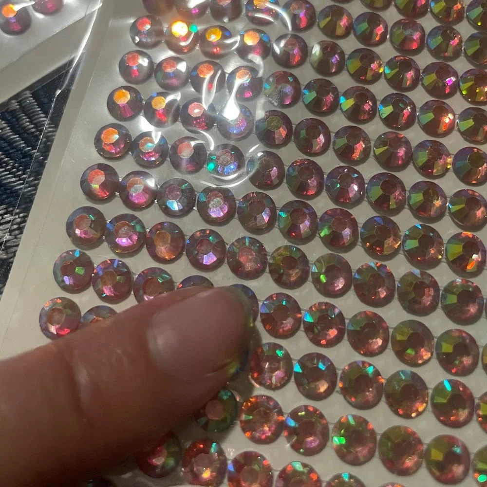 Multipurpose Pink Rhinestone Stickers Self Adhesive Craft Gems Embellishment 6mm
